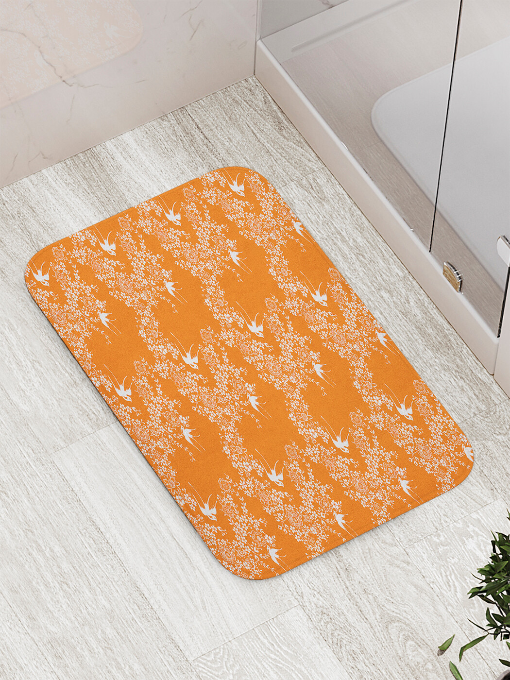 

Коврик противоскользящий JoyArty "Ласточки над цветами" для ванной, сауны,бассейна,77х52см, Ласточки над цветами