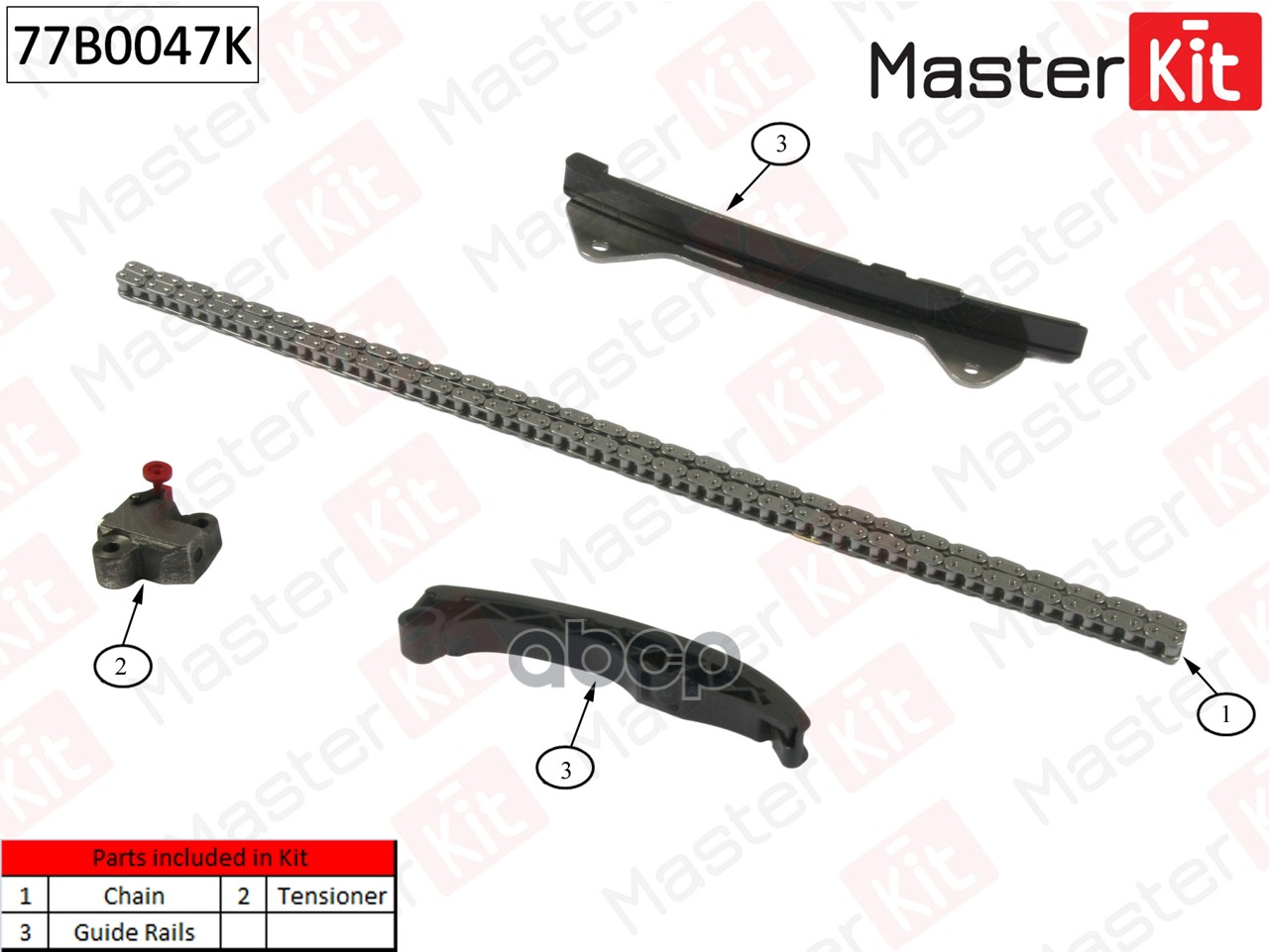 

Комплект Цепи Грм Toyota Yaris 1.0l 1kr-Fe 05-14 (Без Звездочек) MasterKit арт. 77B0047K