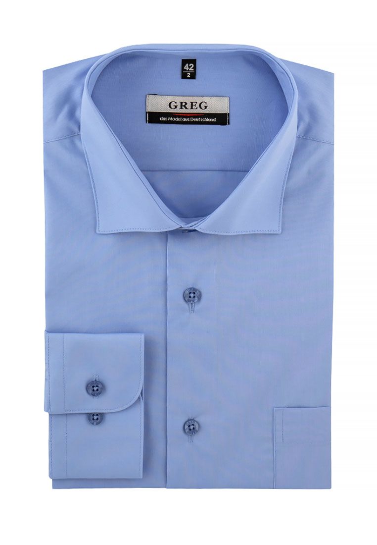 

Рубашка мужская Greg 00-00007603 голубая 42, Голубой, 00-00007603