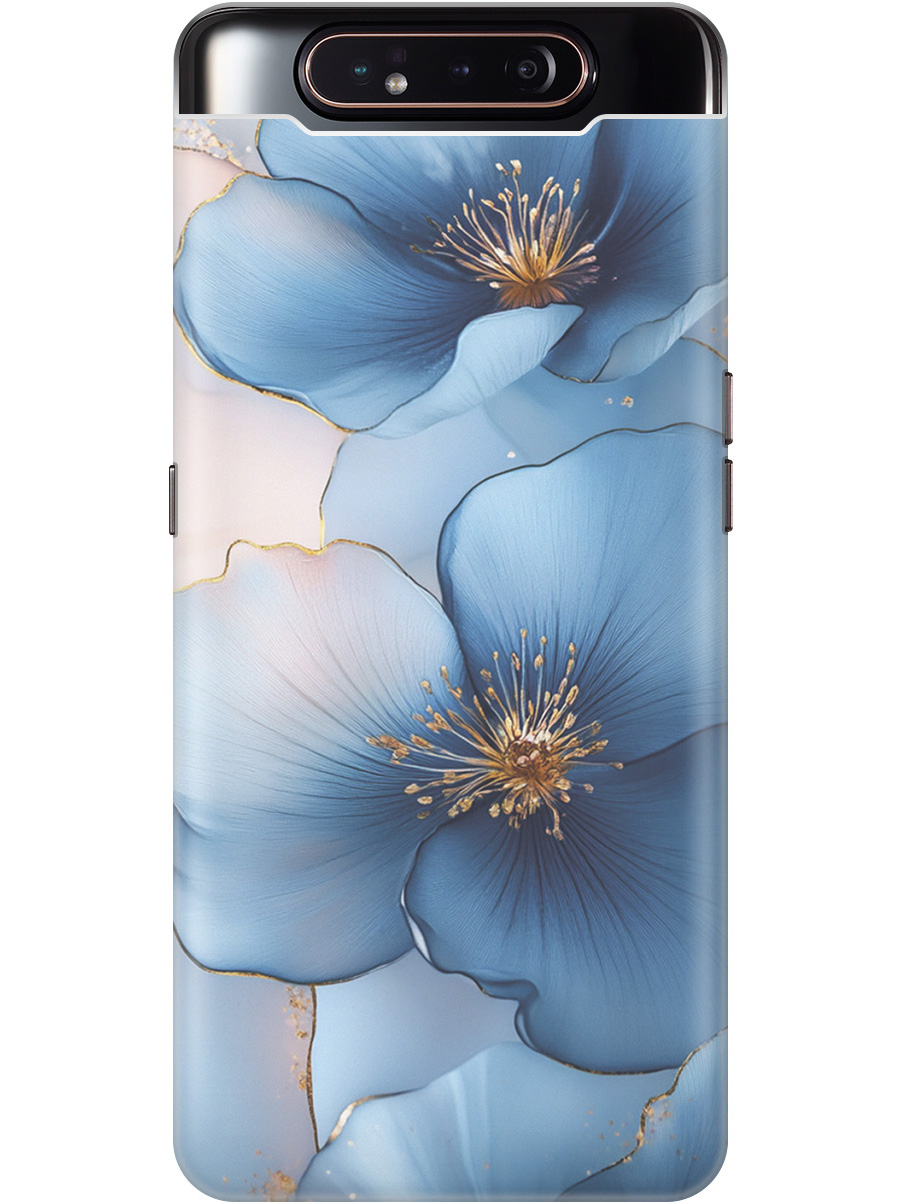 

Силиконовый чехол на Samsung Galaxy A80/A90 с принтом "Голубые ирисы", Прозрачный;голубой;синий, 721421524