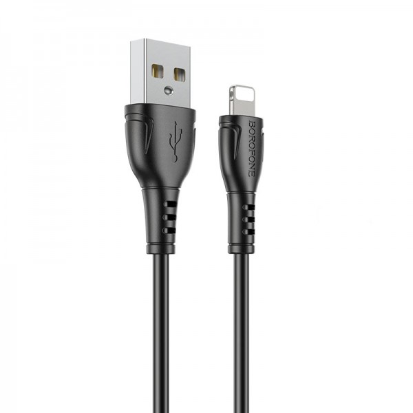 фото Кабель lightning - usb borofone 1 м черный