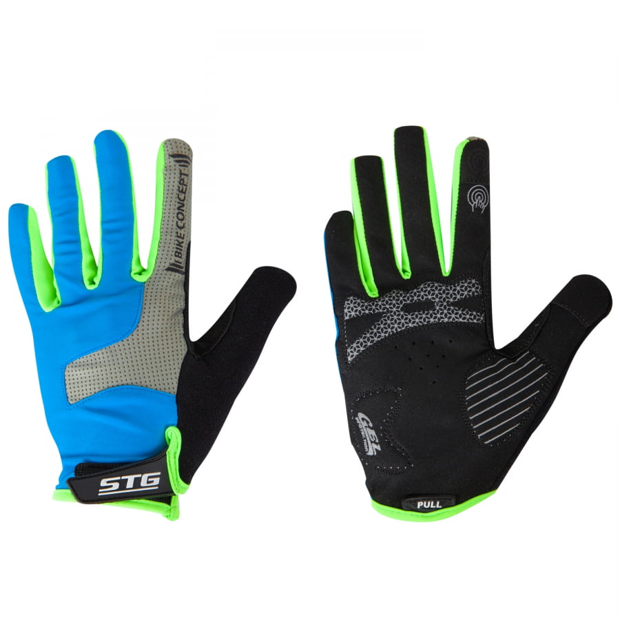 фото Велоперчатки stg al-05-1871, blue/grey/black/green, l