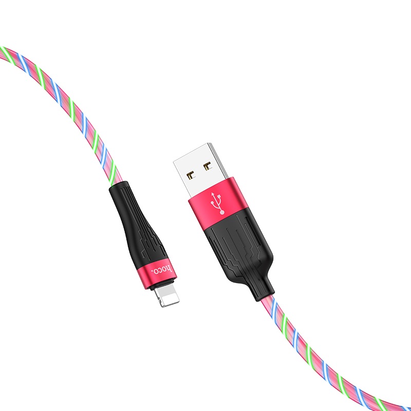 фото Кабель lightning - usb hoco 1 м красный