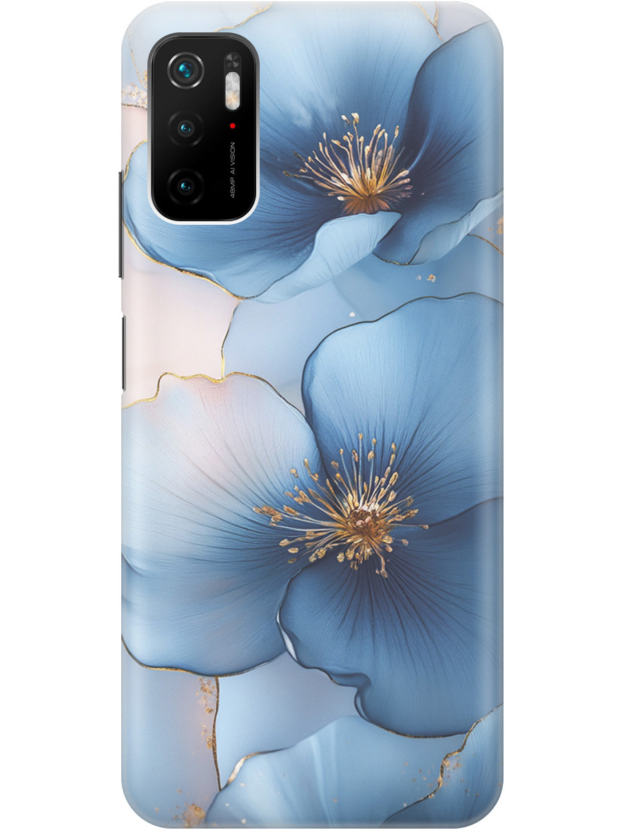 

Силиконовый чехол на Xiaomi Redmi Note 10T, Poco M3 Pro с принтом "Голубые ирисы", Прозрачный;голубой;синий, 730837124
