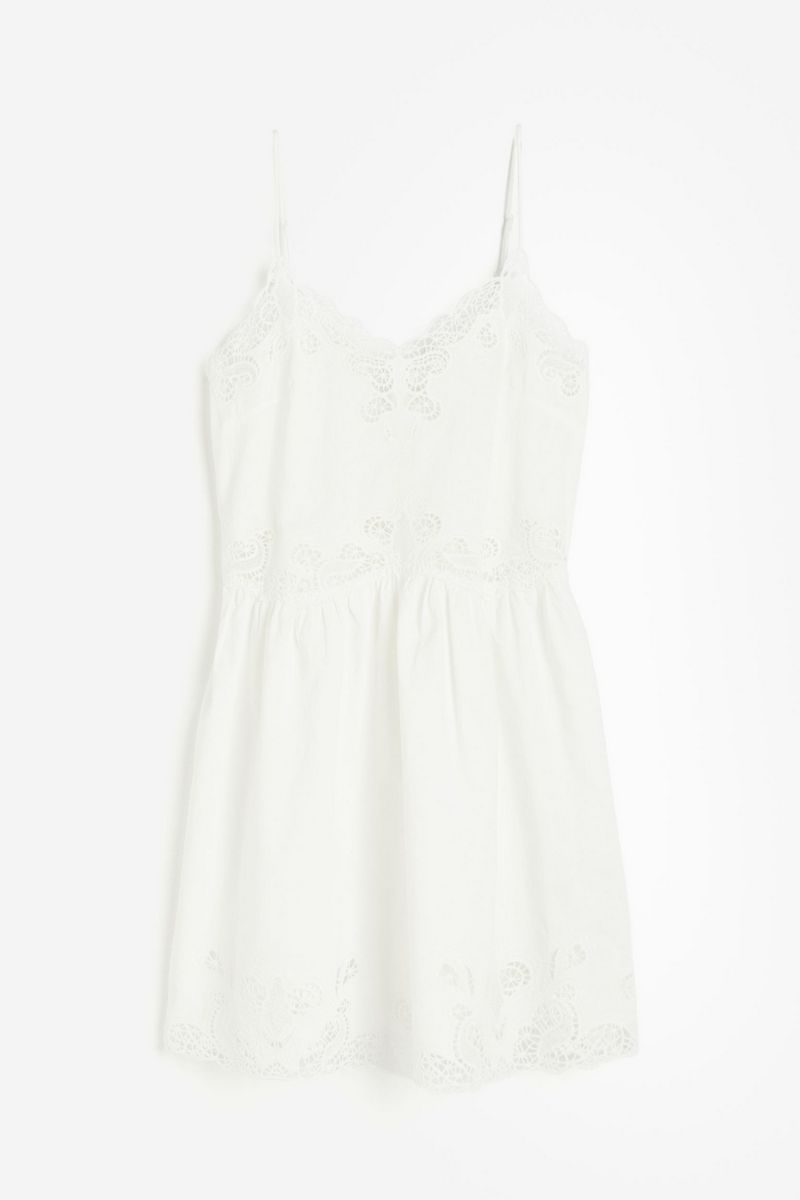 

Платье женское H&M 1226471 белое L, Белый, 1226471