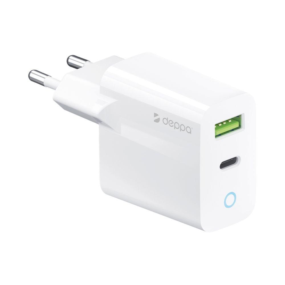 

Сетевое зарядное устройство Deppa USB-C + USB A,PD, QC, Без заводской упаковки, Wall Charger