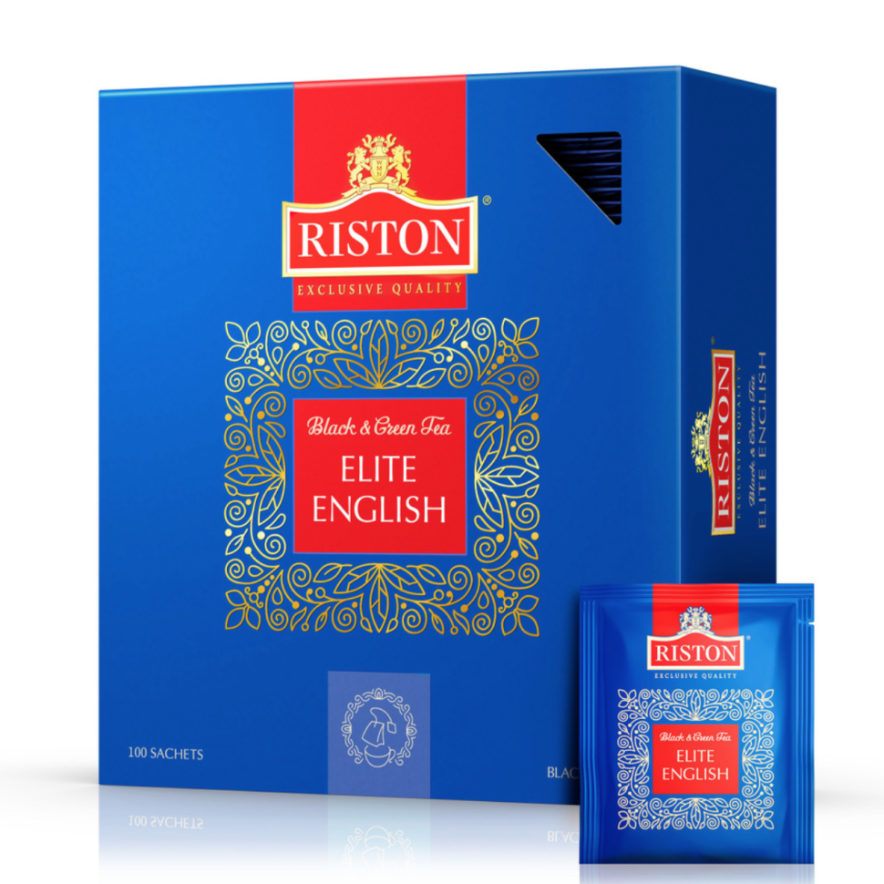 фото Чай riston english elite tea, смесь зеленого и черного чая, 100 пак