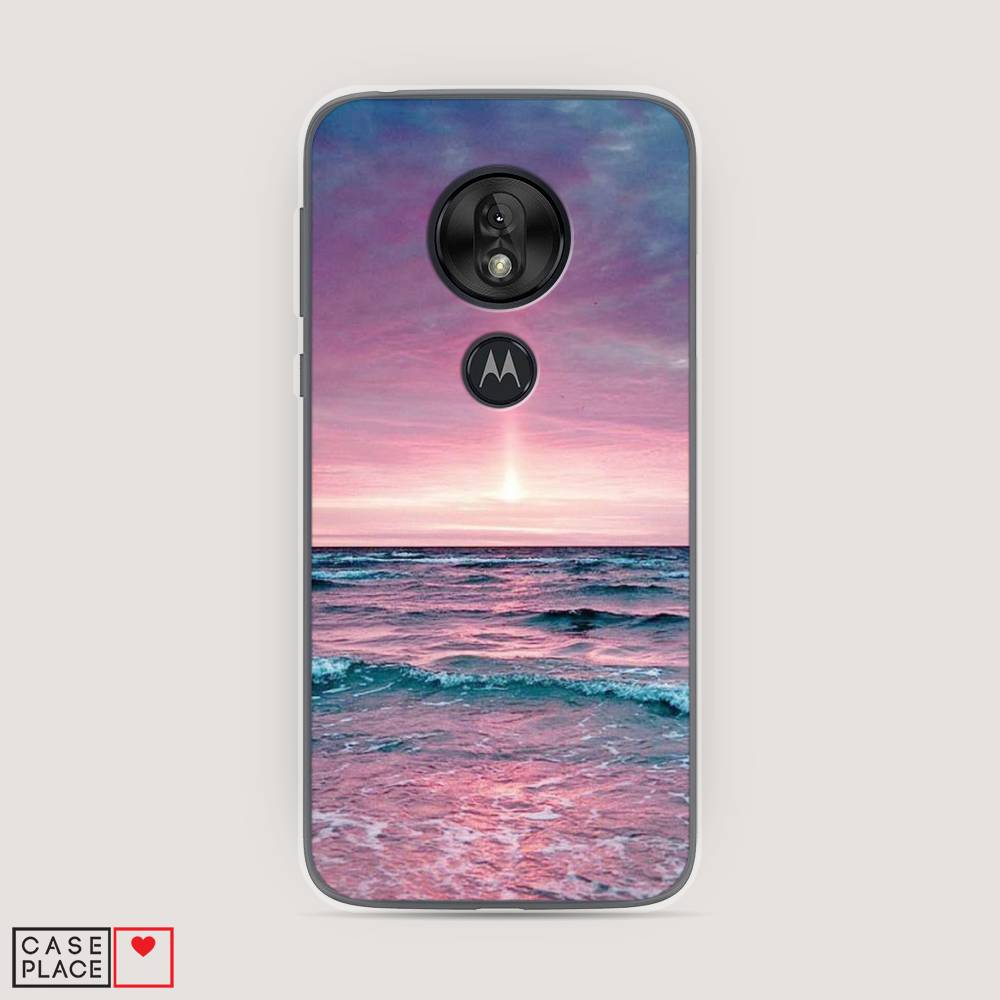 

Чехол на Motorola Moto G7 Play "Восход 3", Розовый;голубой, 241250-2