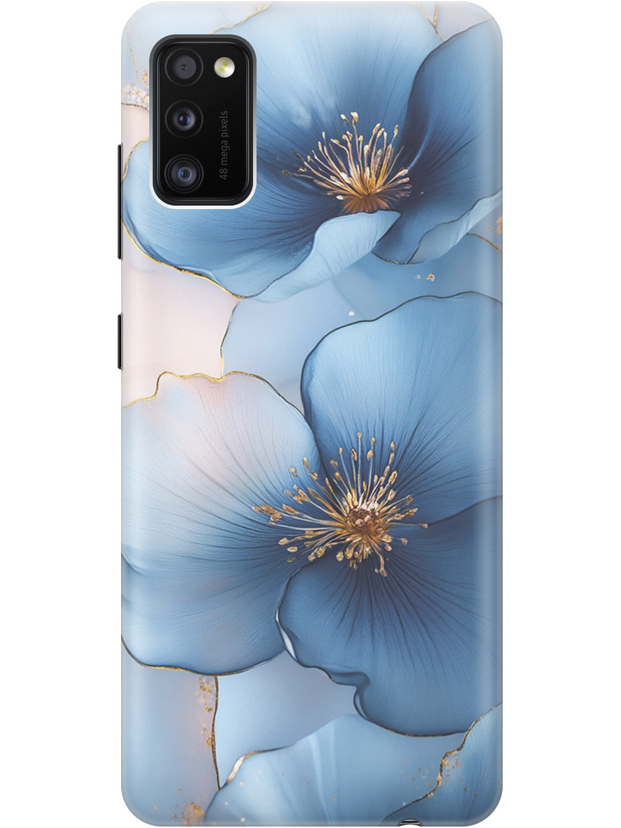 

Силиконовый чехол на Samsung Galaxy A41 с принтом "Голубые ирисы", Прозрачный;голубой;синий, 722821024