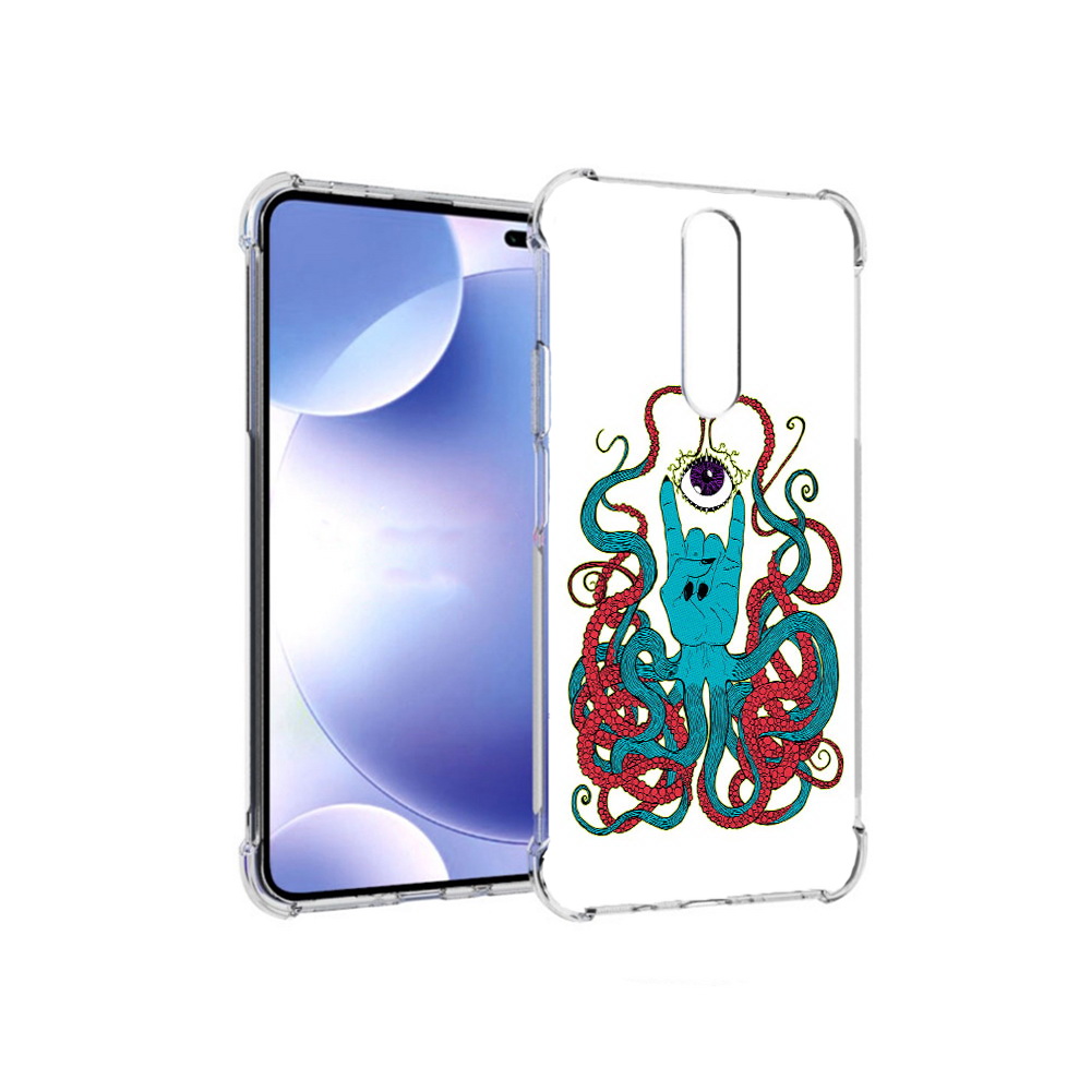 

Чехол MyPads Tocco для Xiaomi Redmi k30 осьминог-рука абстракция (PT226950.302.530), Прозрачный, Tocco