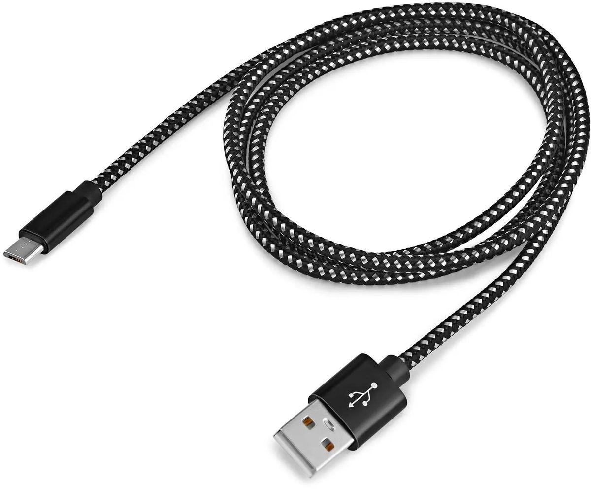 

Кабель Buro Braided USB - Micro-USB, 2.4 А, 1 м, черный, Braided