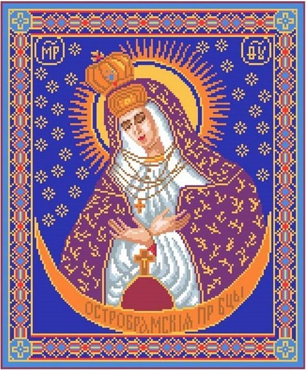 

Рисунок на ткани Икона Остробрамской Божьей Матери