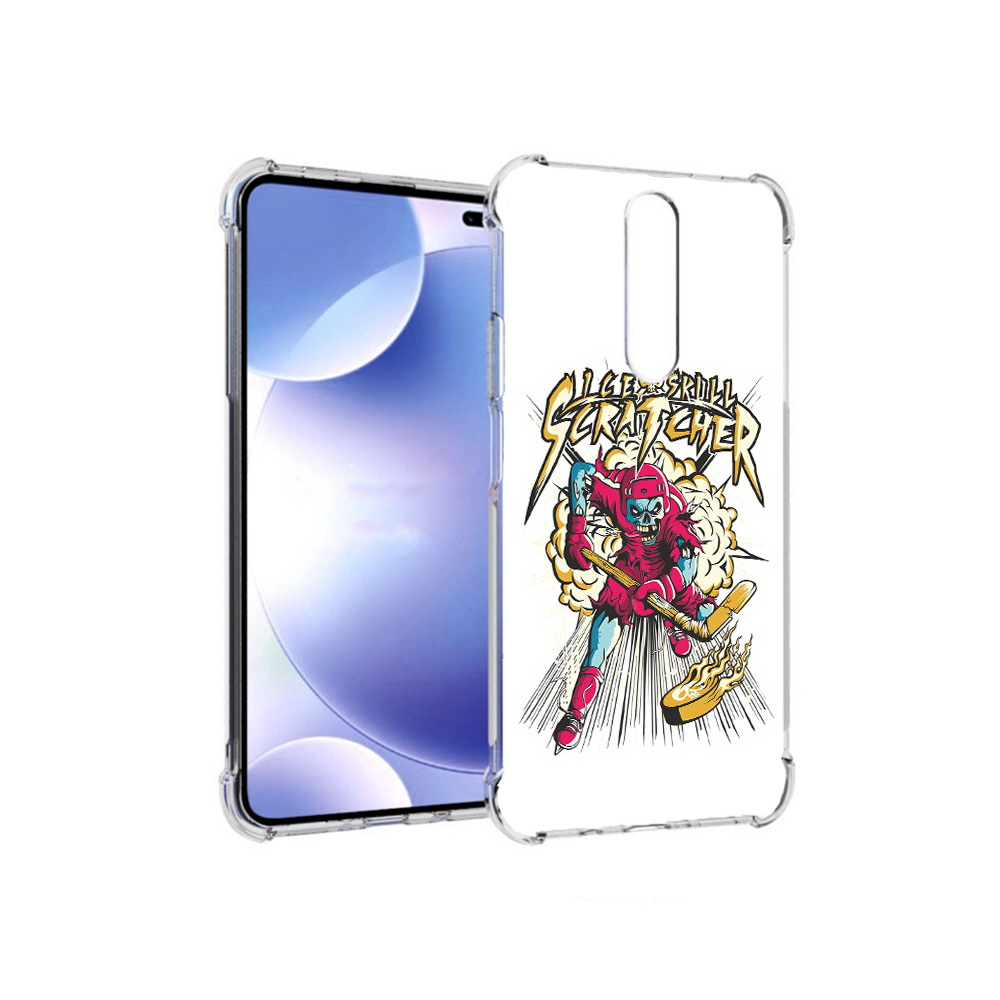 

Чехол MyPads Tocco для Xiaomi Redmi k30 нарисованный скелет хоккеист (PT226950.302.514), Прозрачный, Tocco