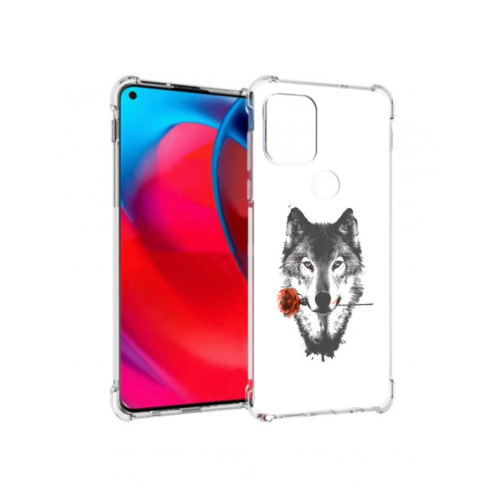 

Чехол MyPads Tocco для Motorola Moto G волк с розой (PT227067.359.270), Прозрачный, Tocco