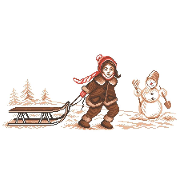 

Рисунок на ткани Зимние каникулы