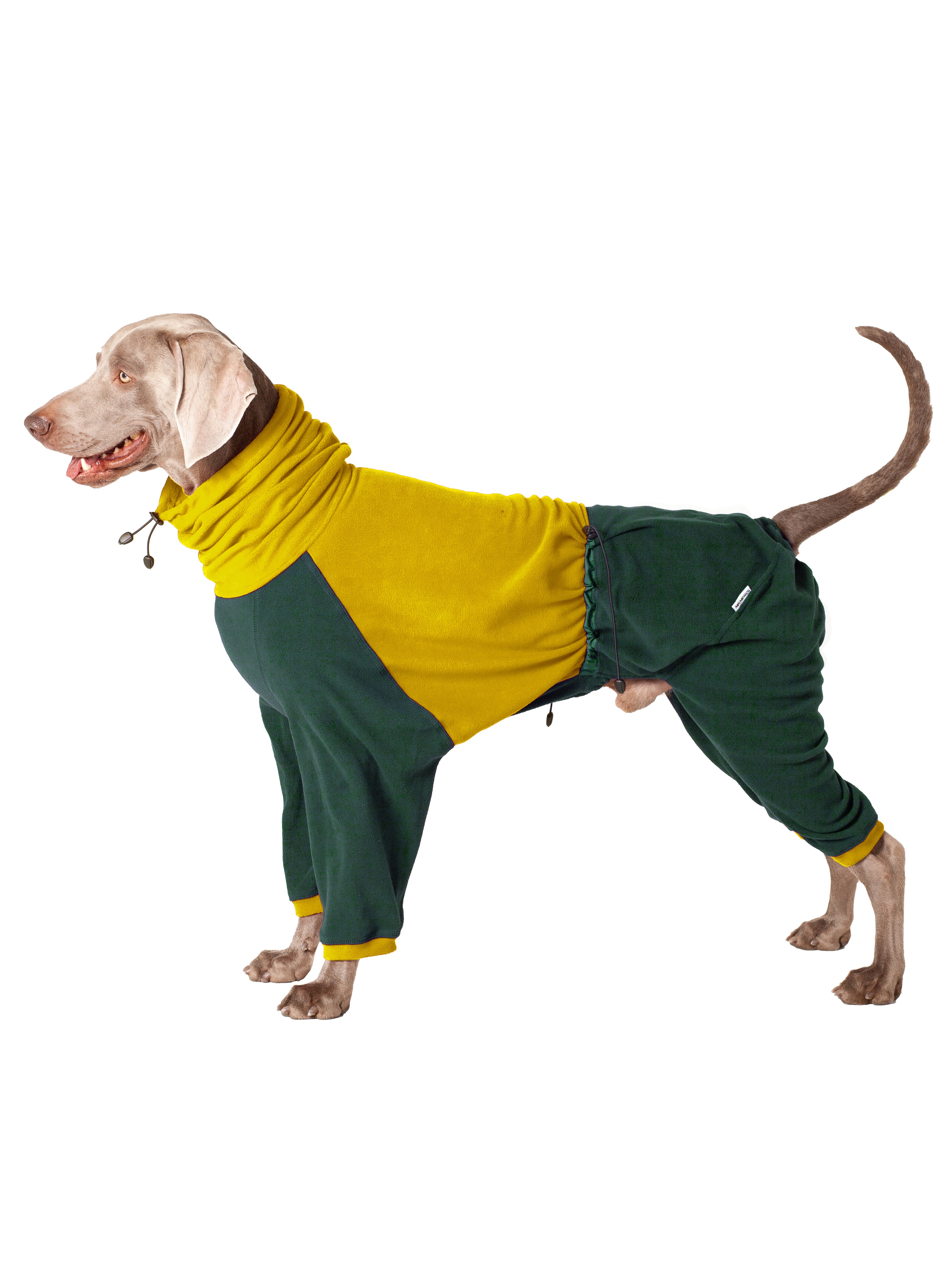 Флисовый комбинезон для собак, цвет желто-зеленый, размер Д2