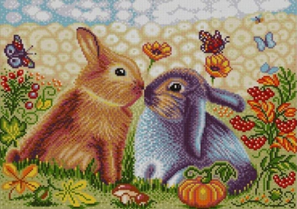 

Рисунок на ткани Зайцы
