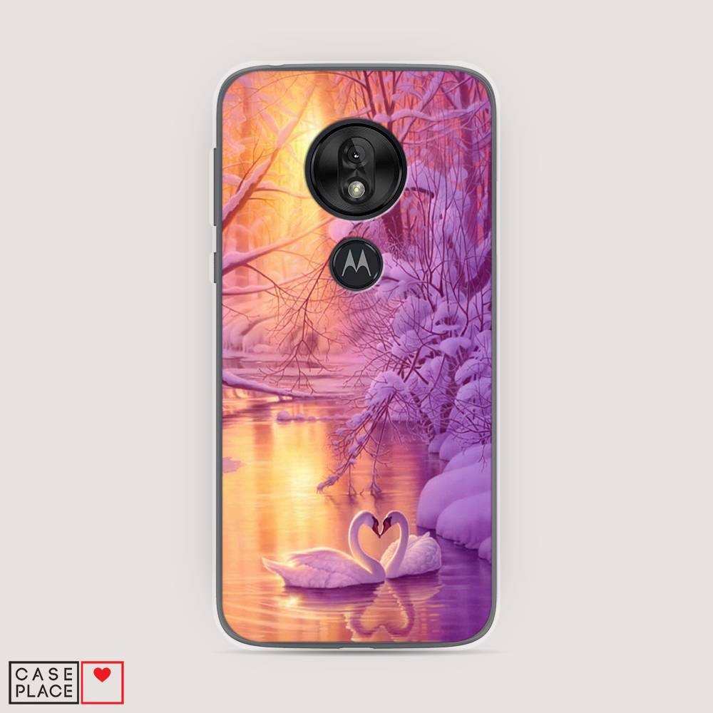 

Чехол на Motorola Moto G7 Play "Зима 1", Фиолетовый;желтый, 241250-2