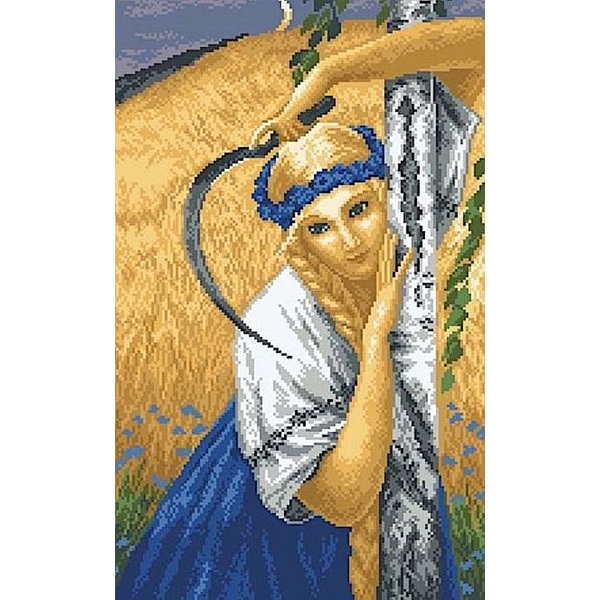 

Рисунок на ткани Жница по мотивам К.Васильева