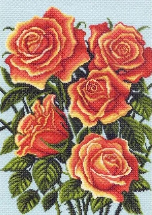 

Рисунок на ткани Желтые розы
