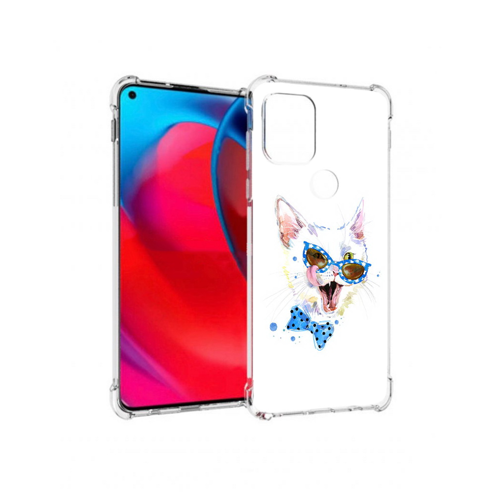 

Чехол MyPads Tocco для Motorola Moto G белый кот (PT227067.359.229), Прозрачный, Tocco