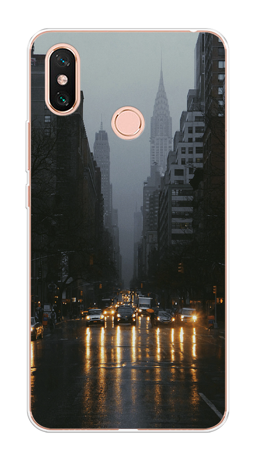 

Чехол на Xiaomi Mi Max 3 "Дождливый Нью Йорк", Черный;серый, 34350-1