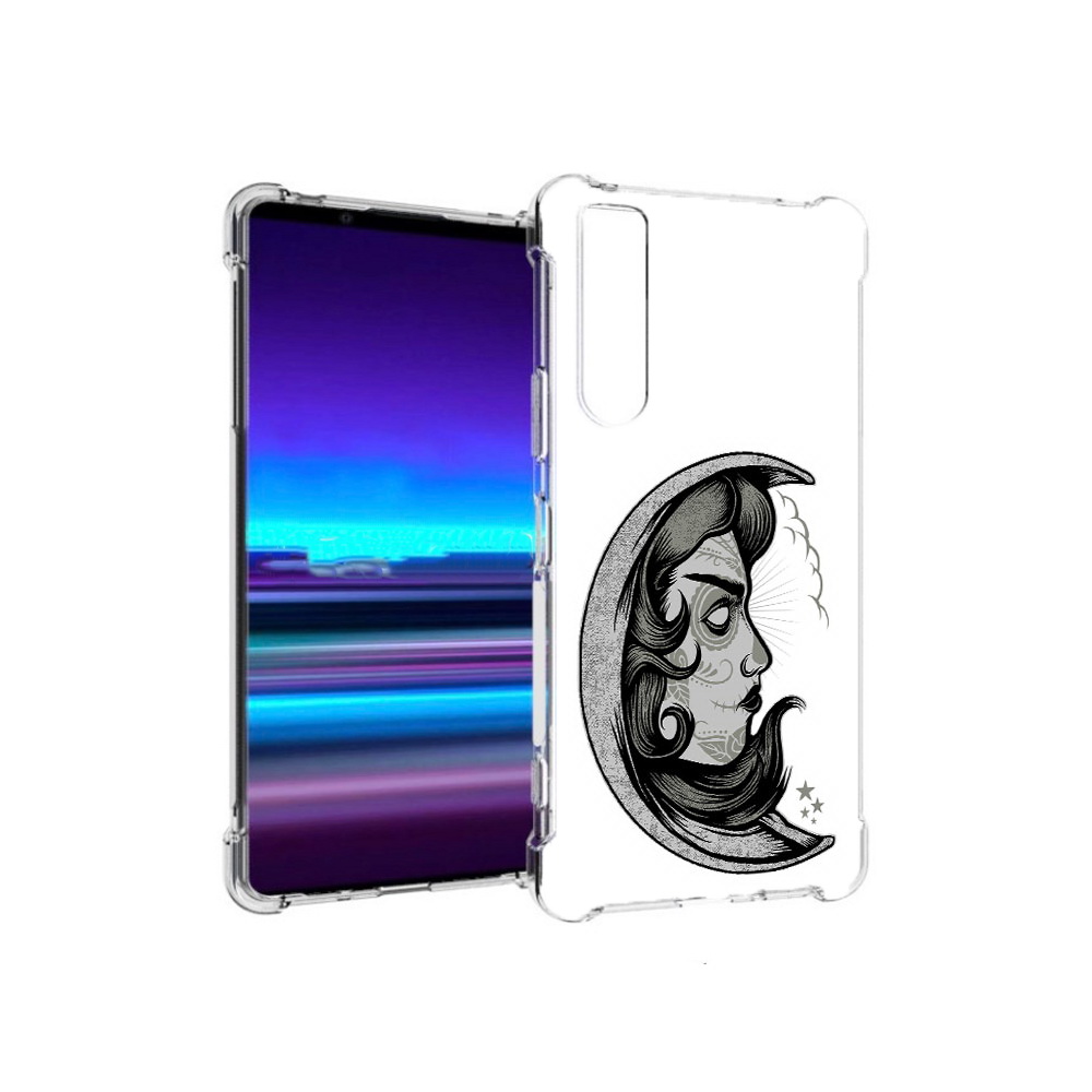 

Чехол MyPads Tocco для Sony Xperia 1 II черно белая луна с лицом (PT148152.232.680), Прозрачный, Tocco