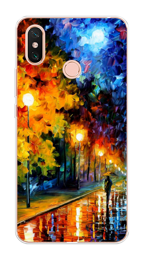 

Чехол на Xiaomi Mi Max 3 "Безлюдная улочка", Оранжевый;желтый;синий, 34350-1