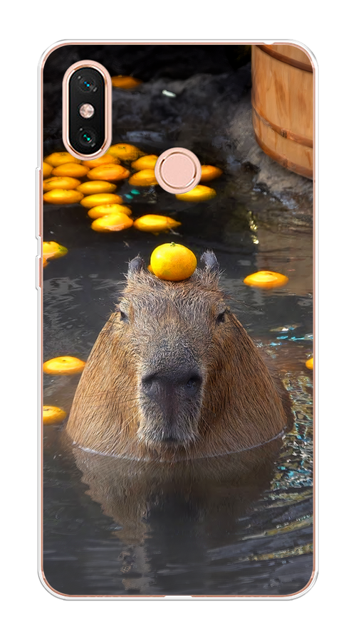 

Чехол на Xiaomi Mi Max 3 "Капибара отдыхает", Коричневый;оранжевый;серый, 34350-1