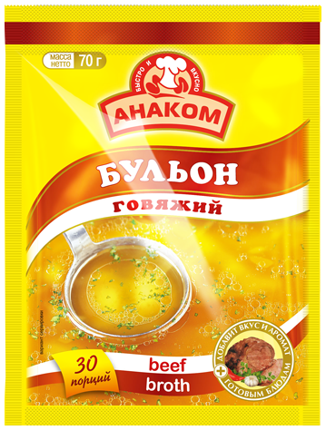 

Бульон Анаком говяжий быстрого приготовления 70 г