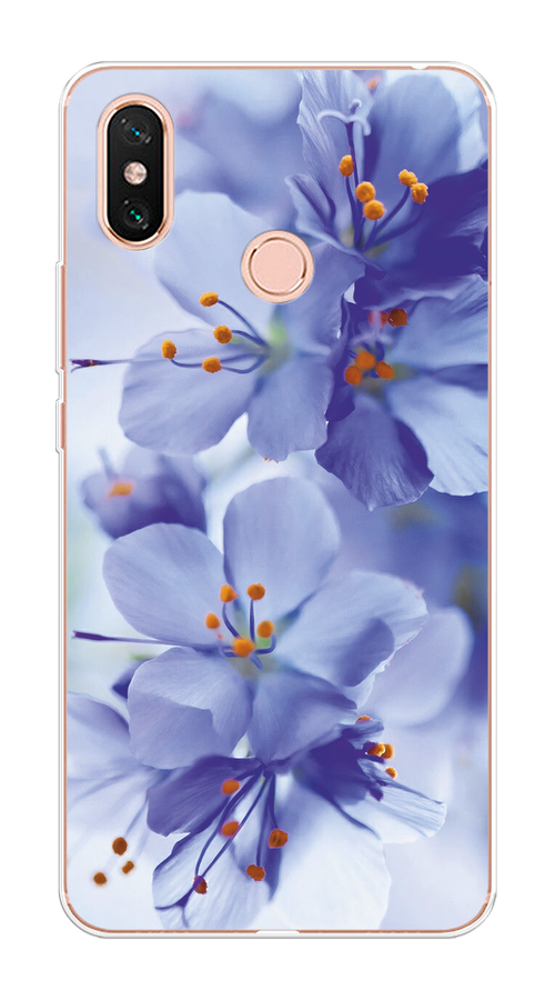 

Чехол на Xiaomi Mi Max 3 "Фиолетовые цветки", Фиолетовый;синий, 34350-1