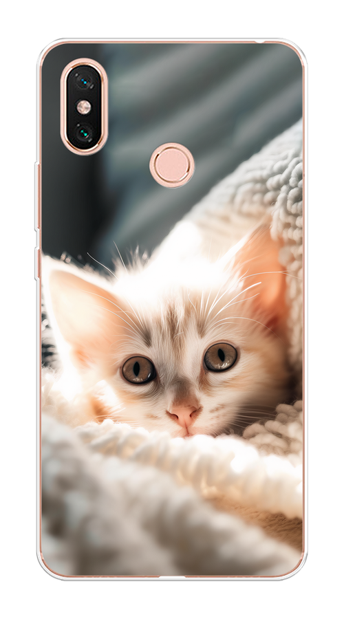 

Чехол на Xiaomi Mi Max 3 "Белый шкодливый котенок", Серый;белый;бежевый;оранжевый, 34350-1