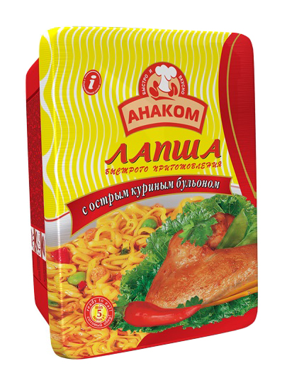 

Лапша быстрого приготовления Анаком с острым куриным бульоном 75 г