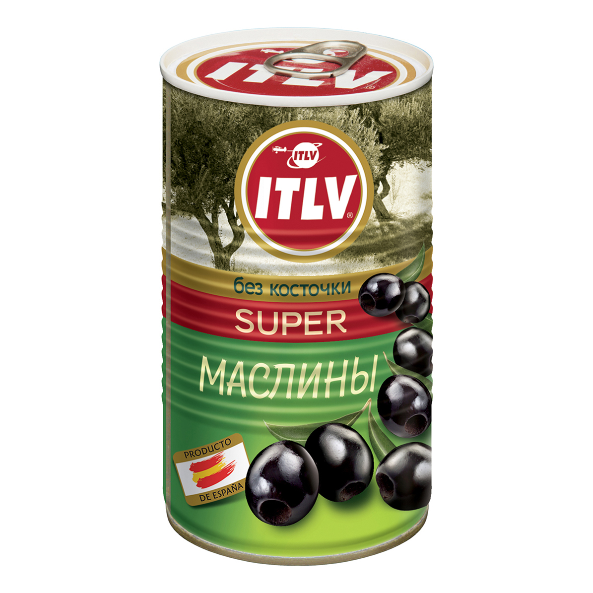 

Маслины ITLV Super черные крупные без косточек 370 г