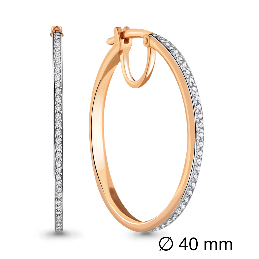

Серьги конго из серебра с фианитом Aquamarine 42428А, 42428А_925_з
