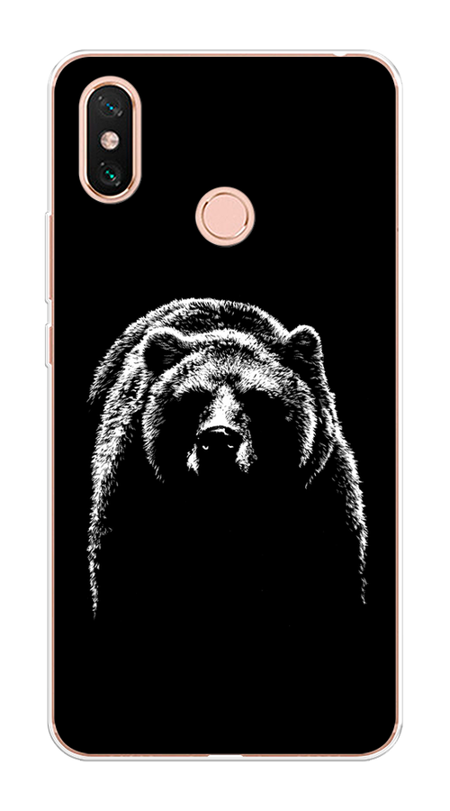 

Чехол на Xiaomi Mi Max 3 "Медведь в ночи", Белый;черный, 34350-1