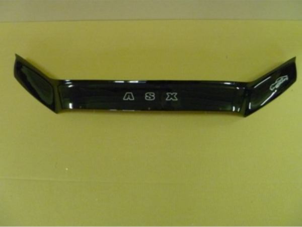 Дефлектор капота с надписью черный для Mitsubishi ASX (2010-2020)