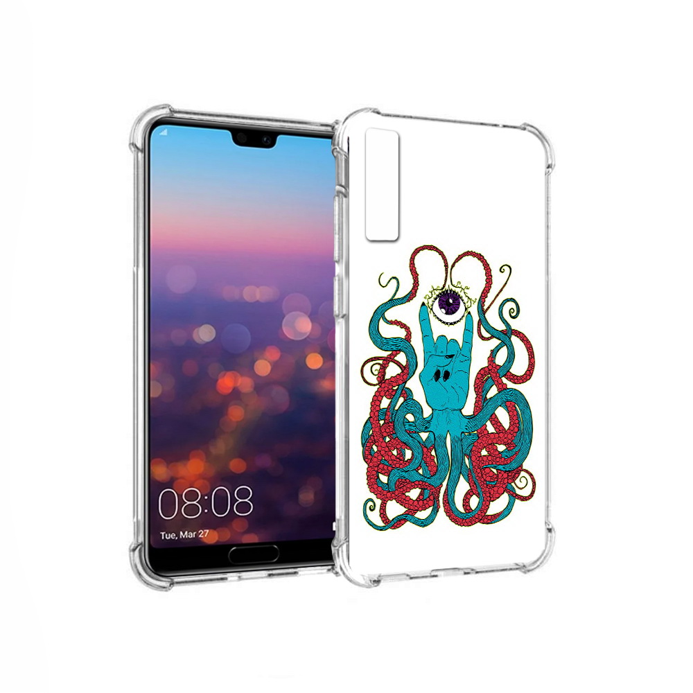 

Чехол MyPads Tocco для Huawei P20 Pro осьминог-рука абстракция (PT108144.28.530), Прозрачный, Tocco