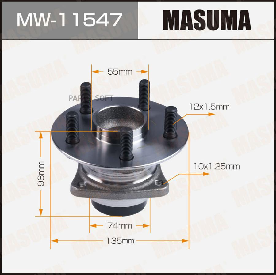 

Ступичный узел MASUMA rear ALLION, WISH / ZRT260, ZGE21G (with ABS)