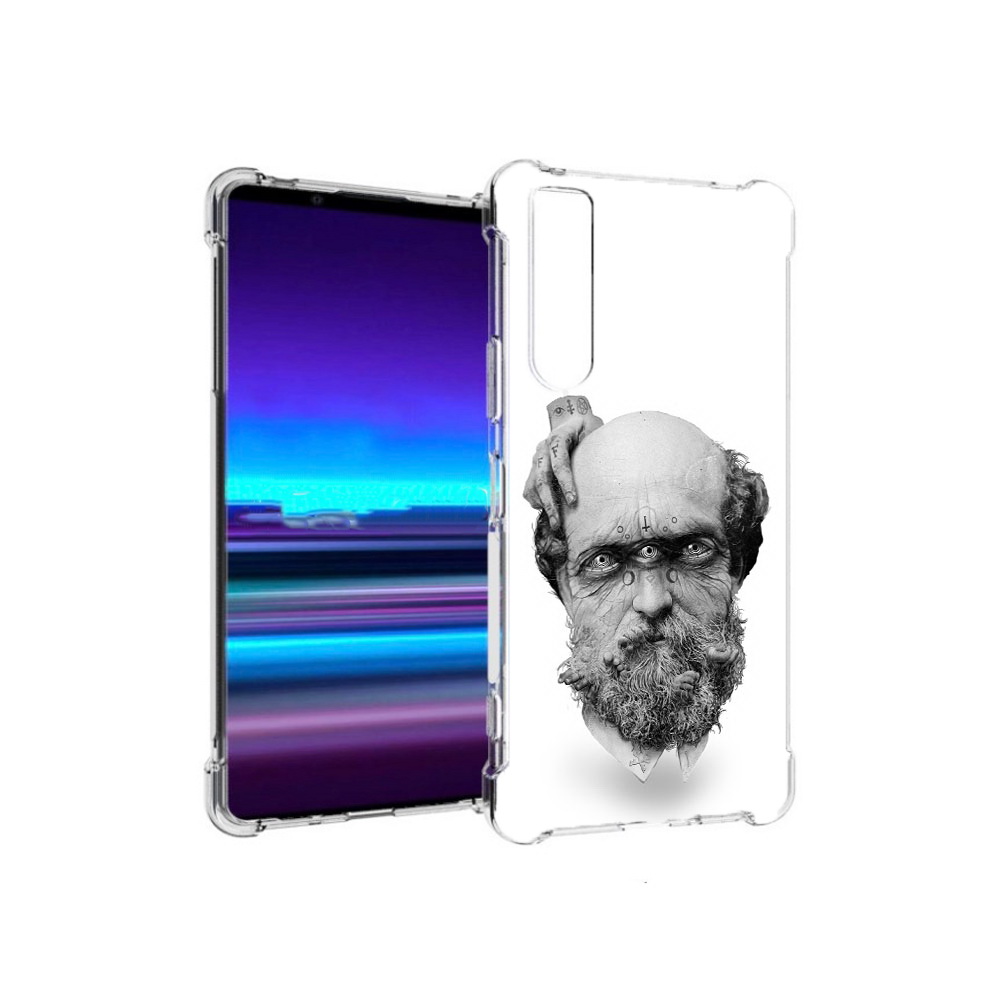 Чехол MyPads Tocco для Sony Xperia 1 II страшный бородатый мужчина абстракция