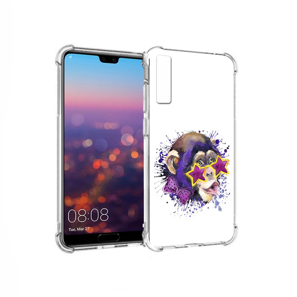 

Чехол MyPads Tocco для Huawei P20 Pro обезьяна в очках (PT108144.28.524), Прозрачный, Tocco