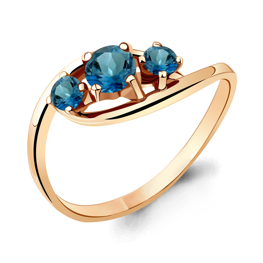 

Кольцо из серебра с топазом р. Aquamarine 6509008, 6509008_925_з