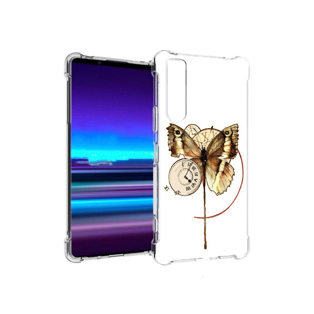 Чехол MyPads Tocco для Sony Xperia 1 II старинные часы с бабочкой (PT148152.232.622)