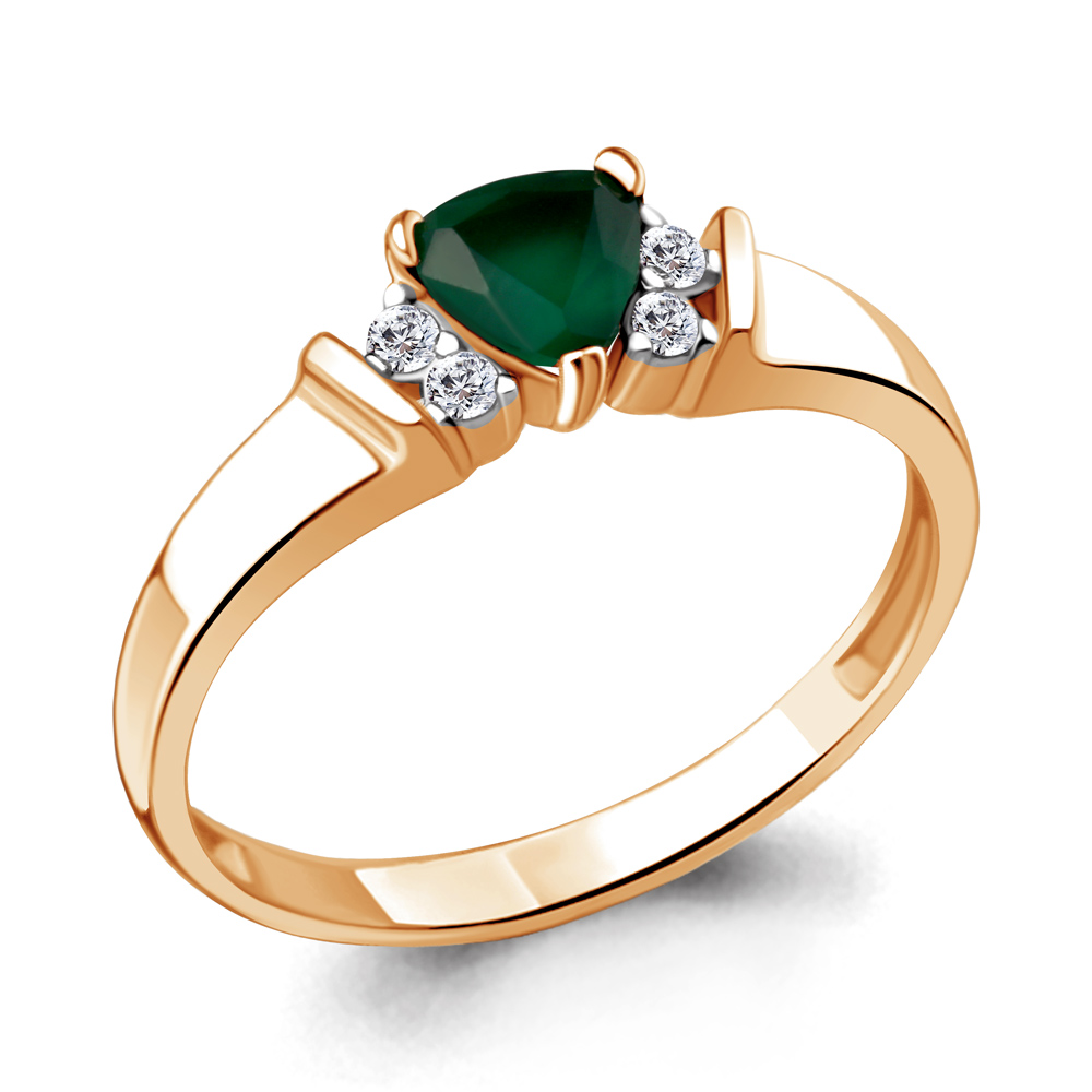 

Кольцо из серебра с агатом/фианитом р. Aquamarine 6943009А, 6943009А_925_з