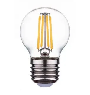 фото Лампа светодиодная 11w е27 170-265v 2700k желтый шар g45 прозрачная нитевидная фарлайт