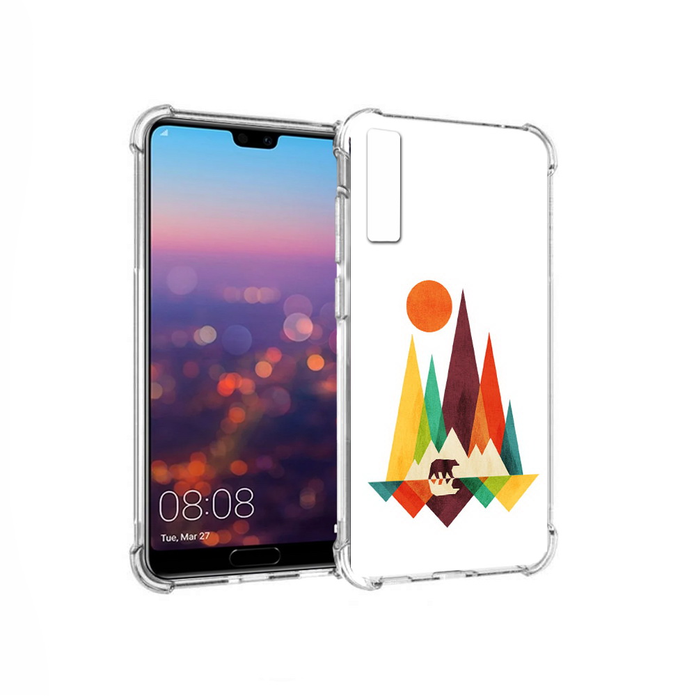

Чехол MyPads Tocco для Huawei P20 Pro нарисованные горы с медведем (PT108144.28.506), Прозрачный, Tocco