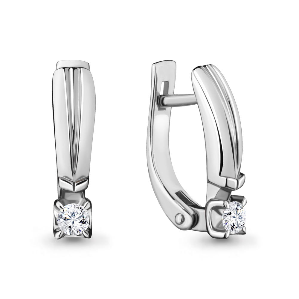 

Серьги из белого золота с бриллиантом Aquamarine 942539, 942539_585_бз