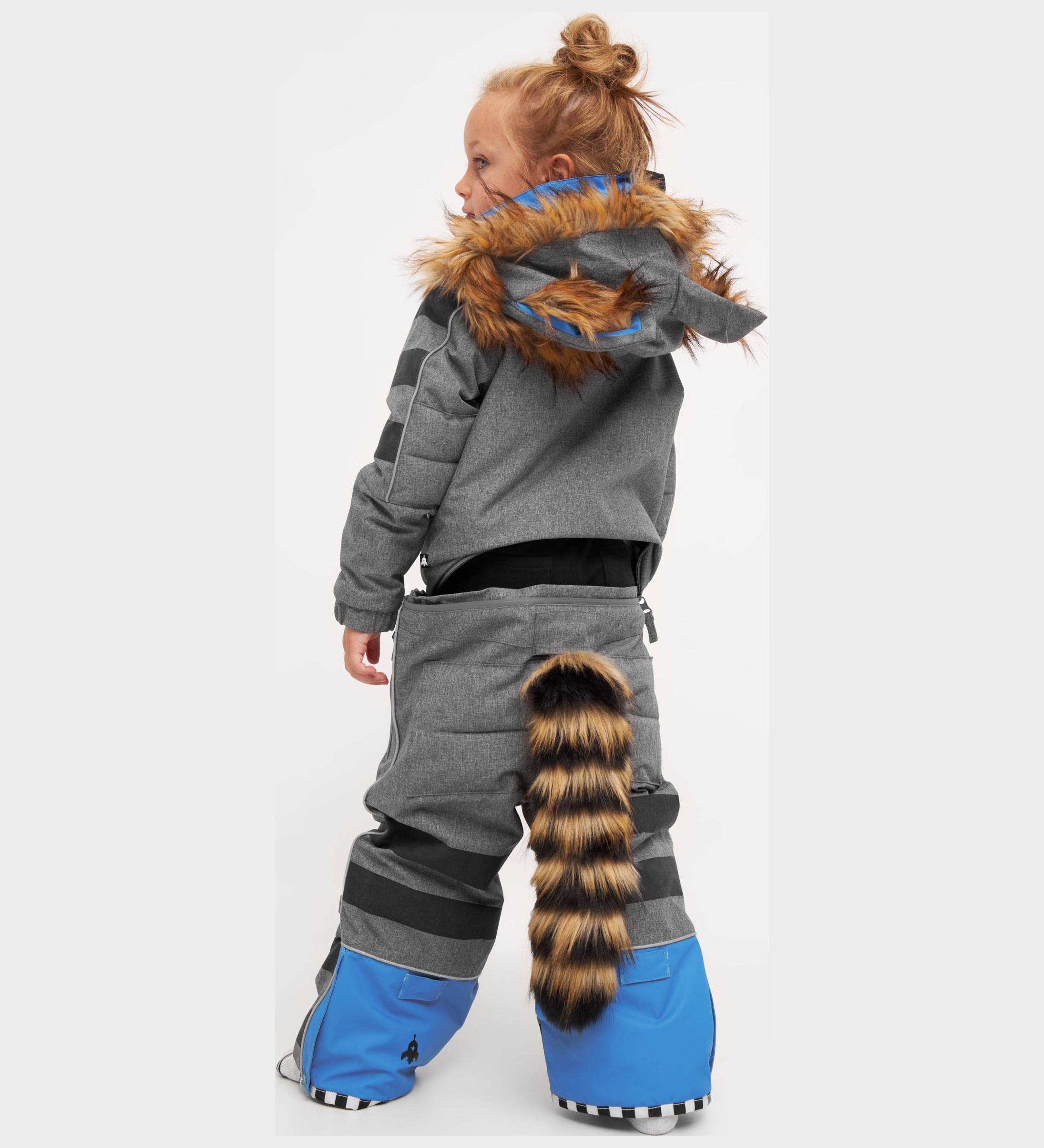 Комбинезон детский WeeDo Racoon, серый, голубой, 104