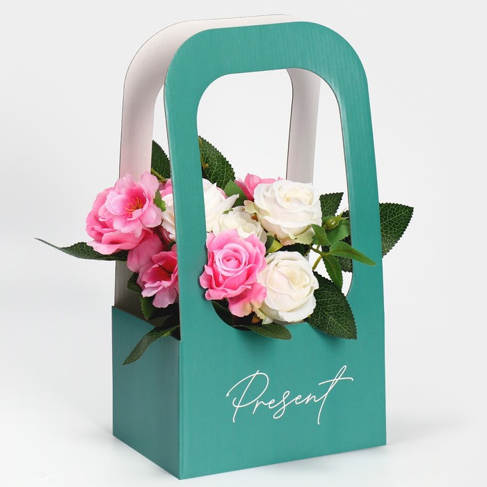 

Коробка для цветов Дарите Счастье Present 17 х 12 х 32 см, Зеленый