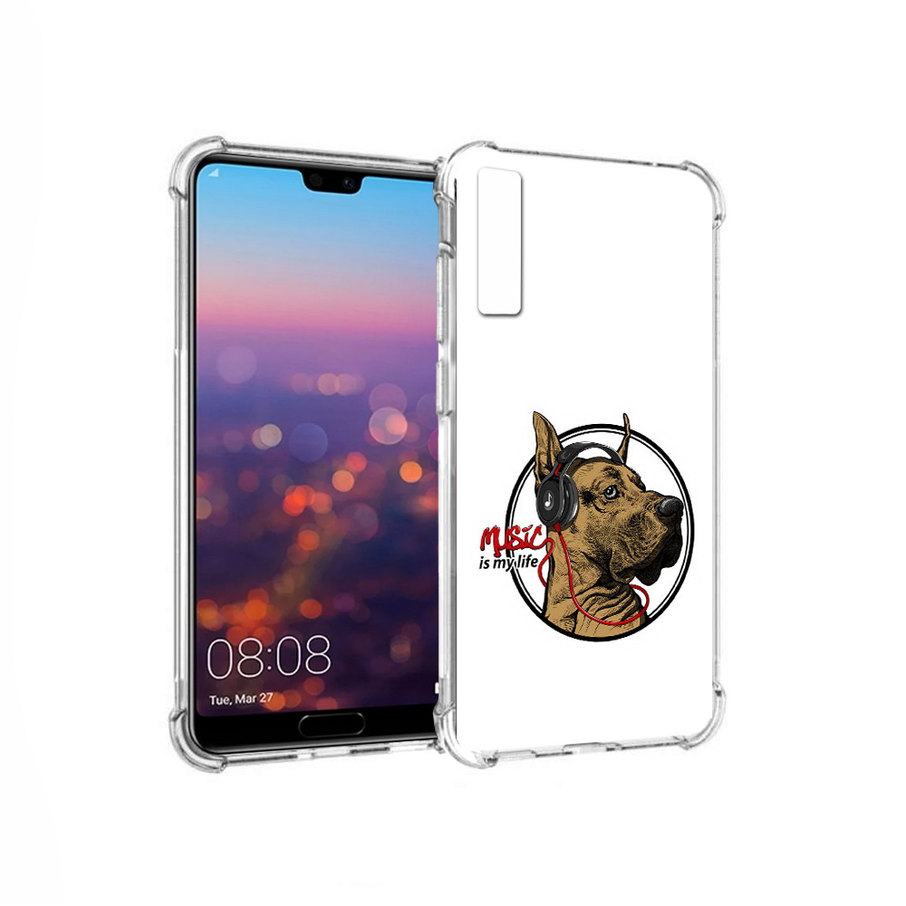 

Чехол MyPads Tocco для Huawei P20 Pro музыкальная собака (PT108144.28.490), Прозрачный, Tocco